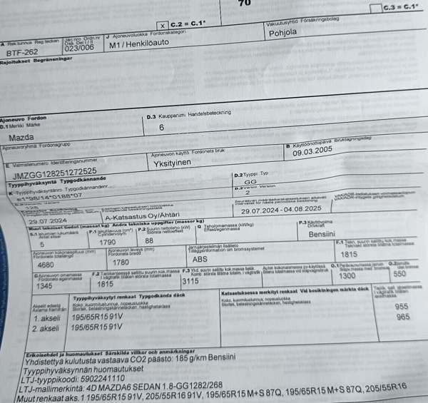 Mazda 6 Peräseinäjoki - valokuva 6