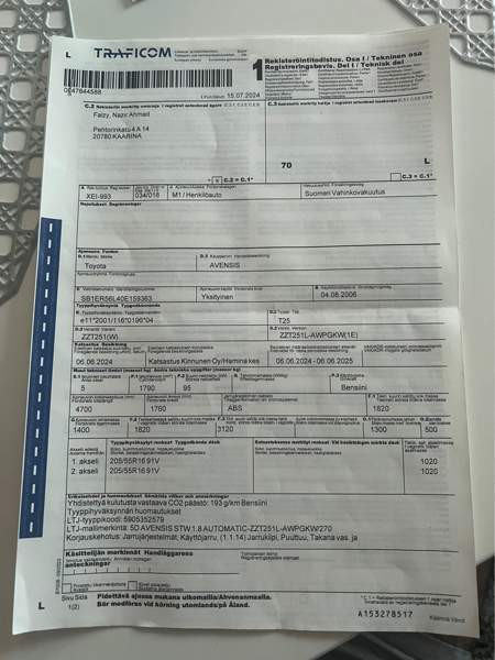 Toyota Avensis Kaarina - valokuva 5