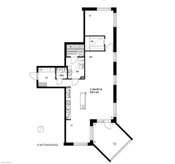 3h, avok, s, kph, khh, vh, lasitettu parveke  Helsinki - photo 9