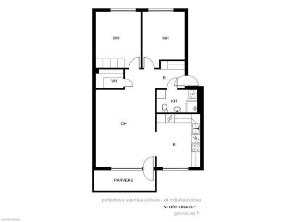 3h,k,kph,lasitettu parveke, vaatehuone  Helsinki - photo 2