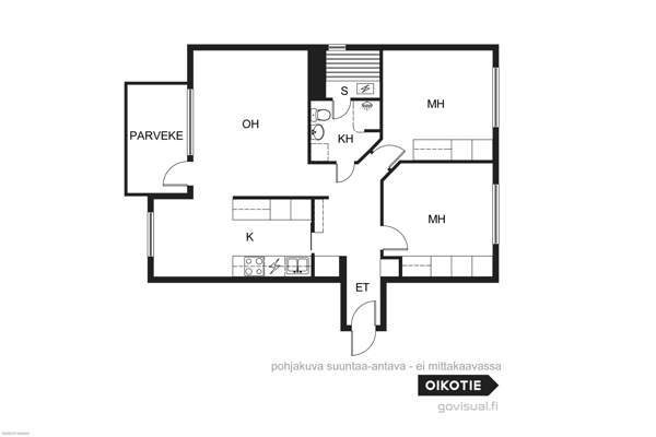 3h + k + kylpyhuone/sauna + lasitettu parveke  Helsinki - photo 3