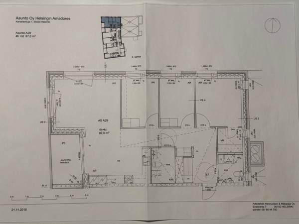 4h + k + vh + kph + wc + lasitettu parveke  Helsinki - photo 2