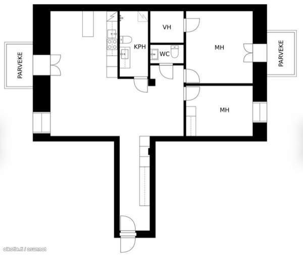 3H + KT + KPH + WC + 2 parveketta  Turtkul – foto 2