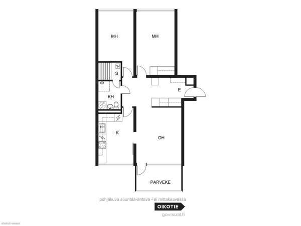 3h + k + s + lasitettu parveke  Kerava - valokuva 2