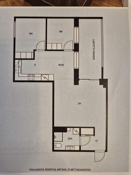 3h+kt+kph+lasitettu parveke  Helsinki - valokuva 2