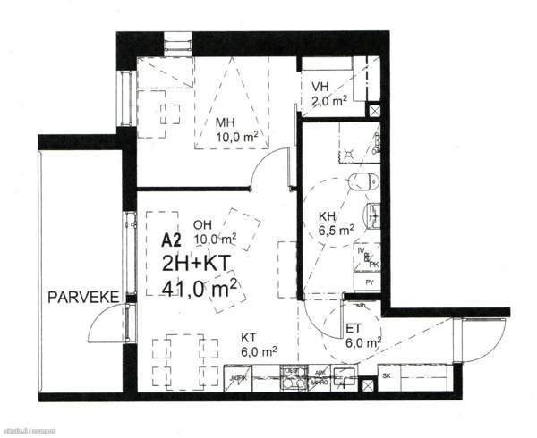 2h + kt + kph + vh + lasitettu parveke  Oulu – foto 2