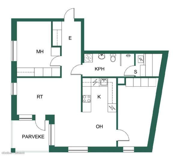 3h + avok + kph + s + lasitettu parveke  Helsinki - изображение 3