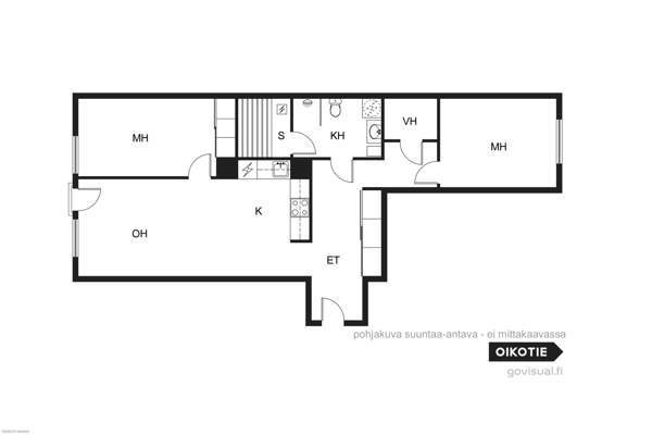 3h+avok+s+ranskal.parveke (yj. 3h+kt+s)  Helsinki - photo 2