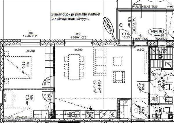 3h + avok + s + kph + wc + p  Oulu - valokuva 3