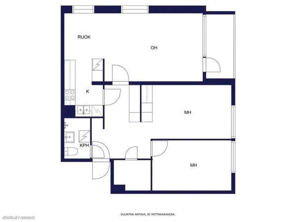 3h + kph/wc + vaatehuone + lasitettu parveke  Луга - изображение 2