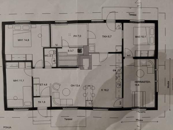 4mh+oh+k+takkahuone+ph+wc+s  Keminmaa - изображение 2