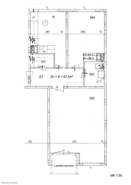 2h+k+vh, lasitettu parveke  Хямеэнлинна - изображение 2