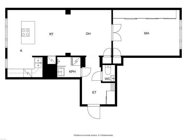 2h, avokeittiö, halli, kph, wc  Helsinki - valokuva 2
