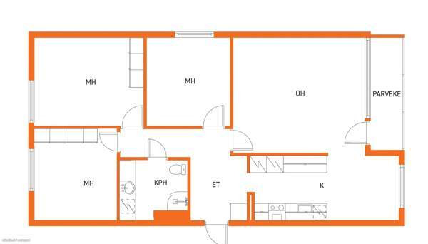 4 huonetta + keittiö  Imatra - valokuva 2