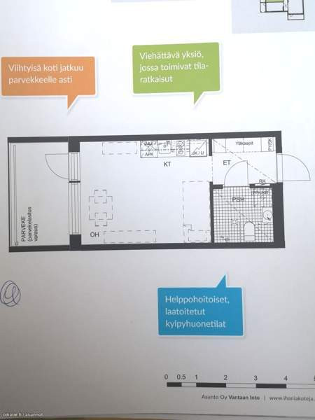 1h + avokeittiö + WC + iso parveke  Vantaa - photo 2