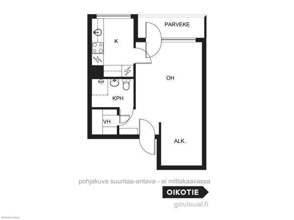 1h + kk + vh + lasitettu parveke  Хювинкяя - изображение 3