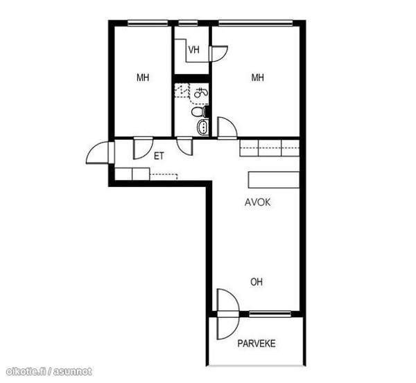 3h+avok+vh+kph+et+p (yhtiöj. mukaan 2h+k)  Helsinki - изображение 1
