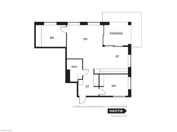 3h + avok + parveke  Helsinki - valokuva 2