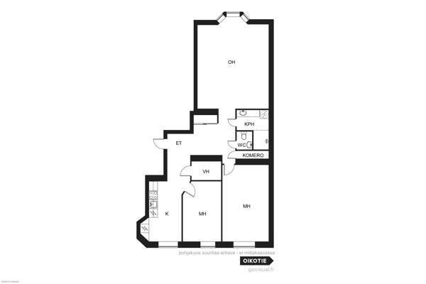 3h, k, kph, erill. wc, vaatehuone  Helsinki - valokuva 2