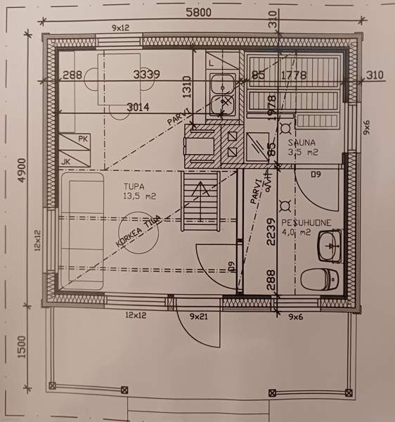 1h + s + kellari + parvi  Vesilahti - valokuva 4