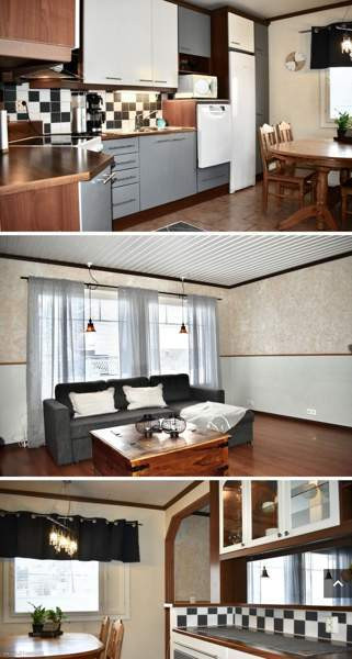 3mh+olohuone+avokeittiö+takkahuone+sauna+kph+wc+au  Kaskinen - valokuva 2