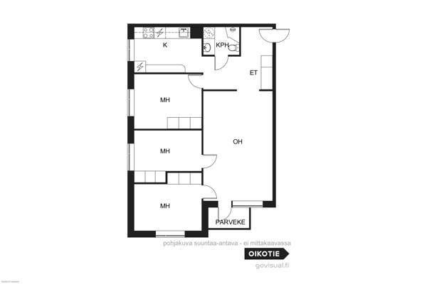 4h + keittiö ja parveke  Helsinki - valokuva 8