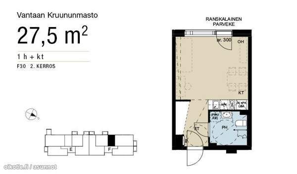 1H+avok+ranskalainen parveke  Vantaa - valokuva 5
