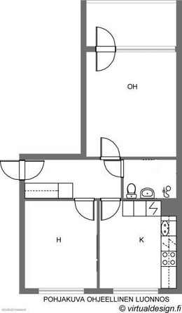 2h + keittiö ja lasitettu parveke  Raahe - valokuva 2