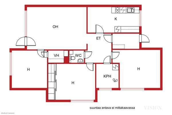 oh, 3mh, keittiö, vh, kylpyhuone, erillinen wc  Lapua – foto 2