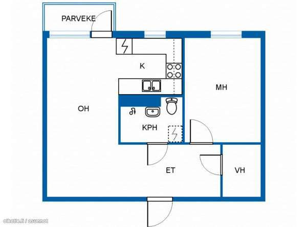 2h + kk + p  Haemeenlinna - valokuva 2