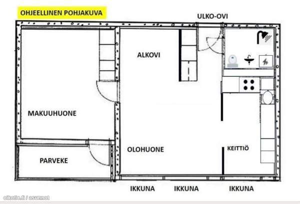 2-3 h + keittiö + kylpyhuone + alkovi + parveke  Helsinki - photo 1