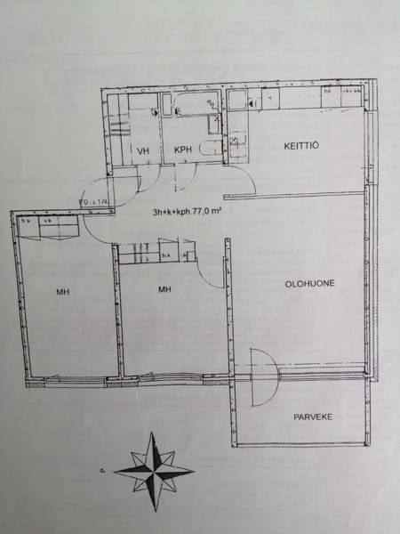 3h+k+kph+vh+wc+parveke  Hamina – foto 2