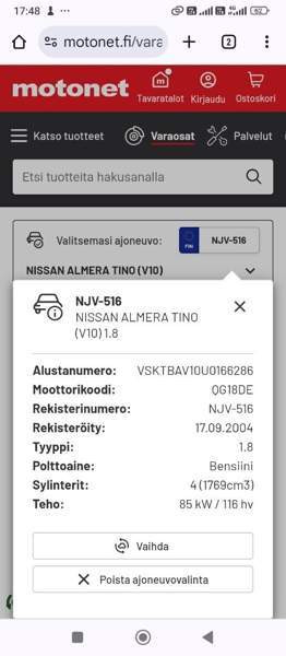 Nissan Almera Tino Nokia - valokuva 3