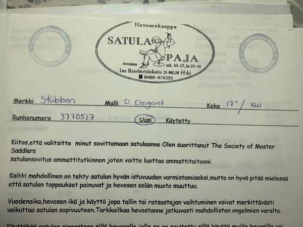 Issikkasatula, Stùbben D Elegance 17" XW Hollola – foto 6