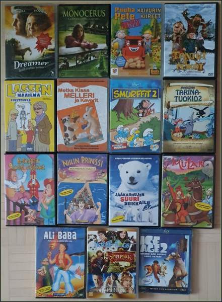 14 kpl lastenelokuva dvd:eitä 1.5e/kpl tai all 15e Kouvola – foto 1