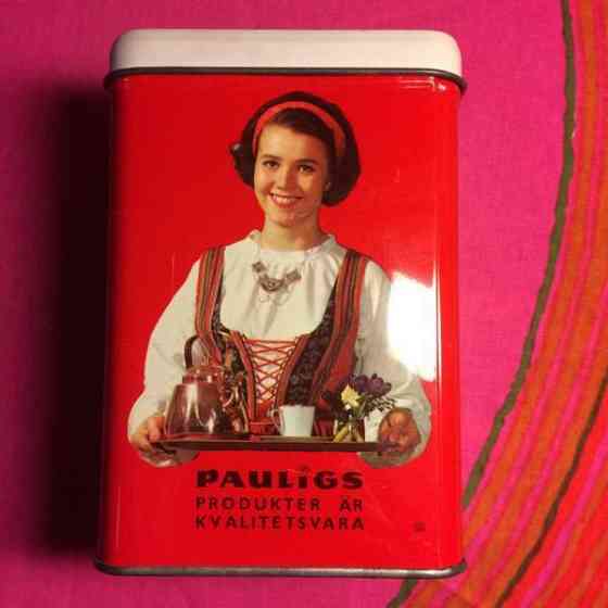 Retro Paulig Paula peltipurkki Helsinki