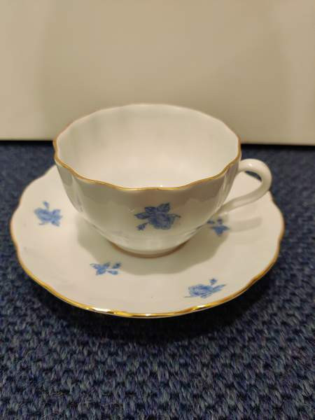 Arabia Sininen ruusu -kupit ja tassit 14 kpl Nousiainen – foto 2