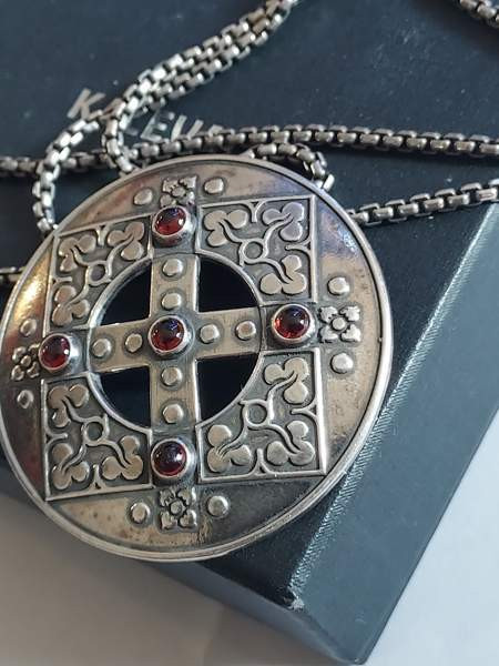 Hopeinen Kalevala kuukiven kaulakoru ja Pyhä Birgitta Kokemäki - изображение 4