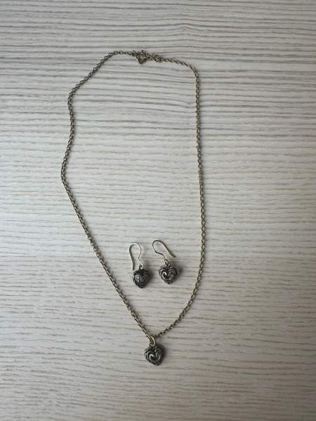 Kalevala talon sydän pronssi korvakorut sekä kaulakoru Imatra – foto 3