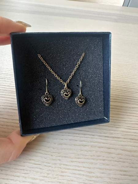 Kalevala talon sydän pronssi korvakorut sekä kaulakoru Imatra – foto 1