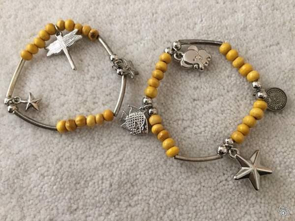 Keltaiset rannekorut, hopeanväriset koristeet Keuruu - изображение 2