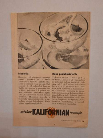 Vanha esite Uusista Kalifornian luumuista Helsinki - photo 2