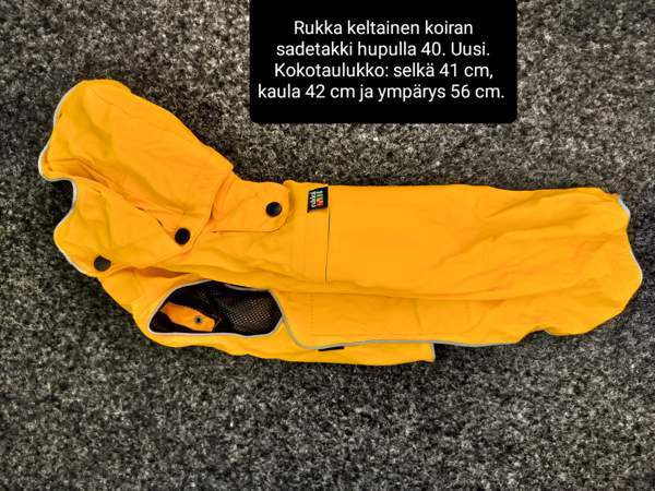 Rukka keltainen koiran sadetakki 40 Salo - valokuva 1