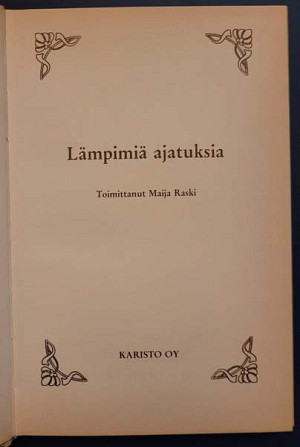 Lämpimiä ajatuksia / toim. Maija Raski Helsinki - изображение 3
