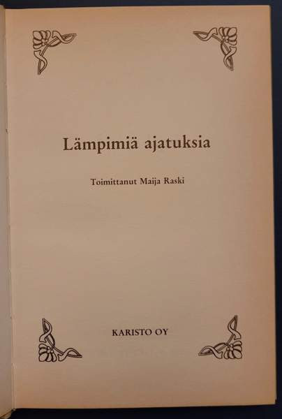 Lämpimiä ajatuksia / toim. Maija Raski Helsinki - photo 3