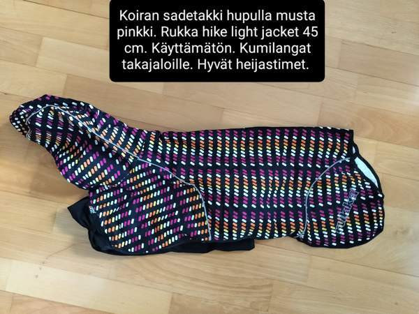 Rukka musta pilkullinen koiran sadetakki 45 cm Salo - photo 1
