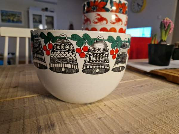 Arabia Finel Joulun kellot iso kulho ~21cm Helsinki - photo 1