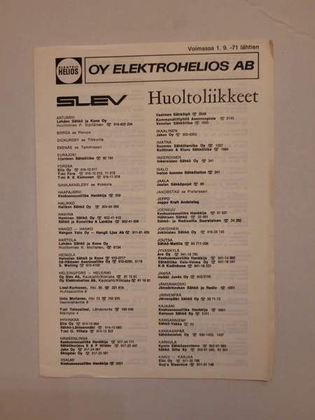 SLEV -lieden käyttöohje 1970-luvulta Helsinki - изображение 5