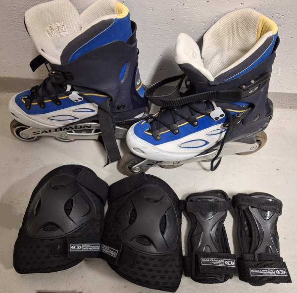 Rullaluistimet Salomon TR 8 + Salomon suojat Turku – foto 1