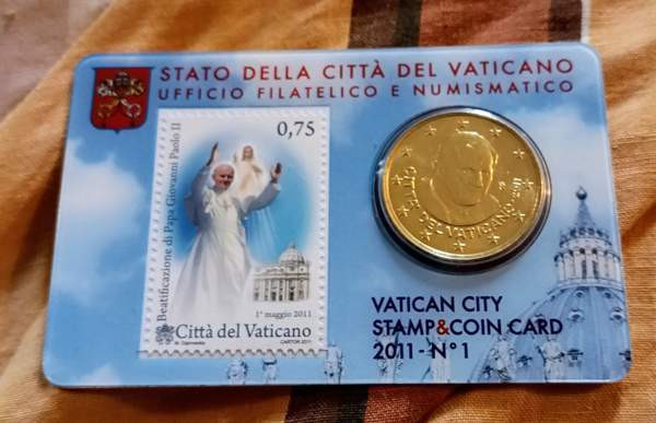 Vatikaani 2011  50c + postimerkki kortti Ylivieska – foto 1